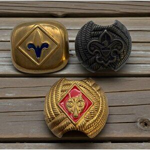 Vintage Boys Scouts Neckerchief Slides BSA Cub Scouts Lot of 3